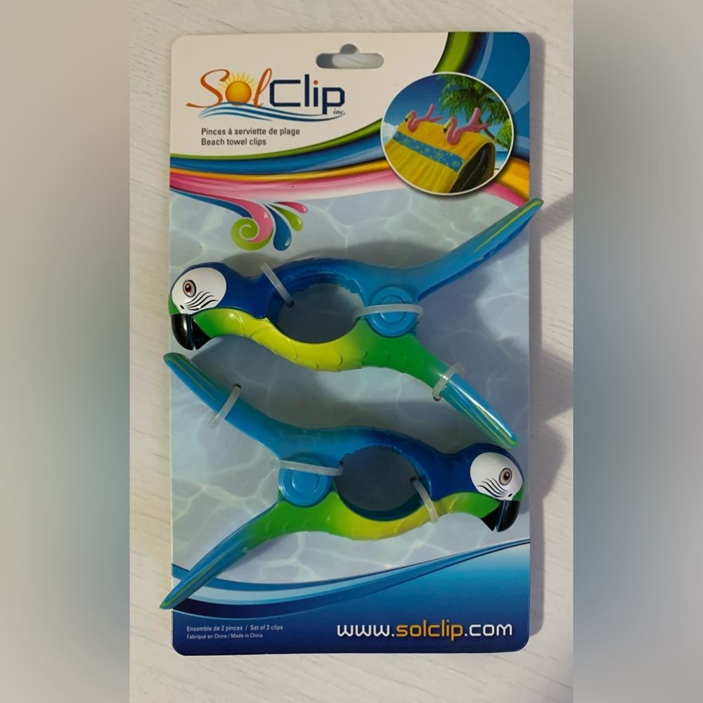 SolClip Beach Towel Clips Blue Macau Set of 2